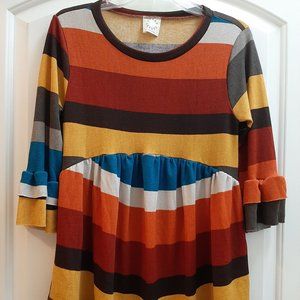 NEW Size S babydoll style top with stripes